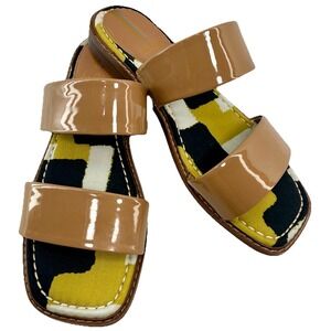 Sam Edelman Haydee Light Blush Patent Double Strap Slide Sandals Women's 7.5 NEW